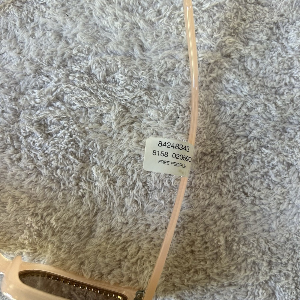 Free People Sofia Crystal Sunglasses Rectangle Thick Frame LightSand NWT Soldout - Picture 2 of 6